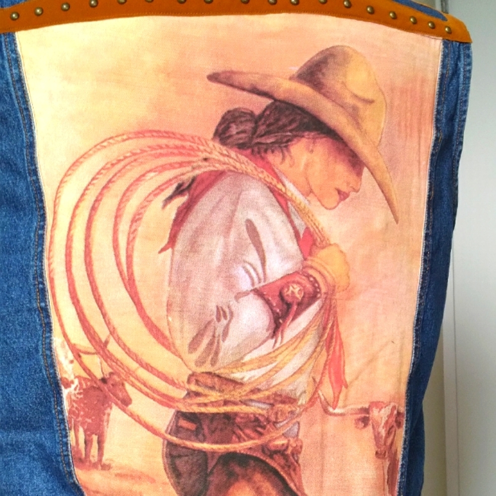 WEARABLE ART! Vintage Custom Vest. Doreman Burns Cowgirls by Gordon & James.